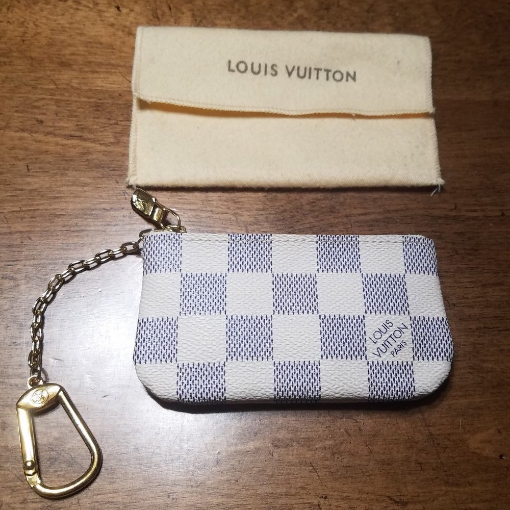 LOUIS VUITTON Damier Azur Pochette Cles Coin Key